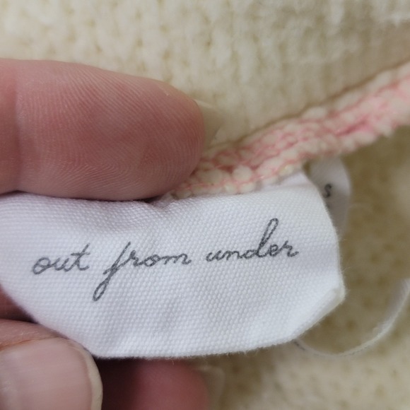 Out From Under Scarlet Fleece Zip Up Hoodie Size S Sherpa Oversized Cream Pink - Picture 3 of 11